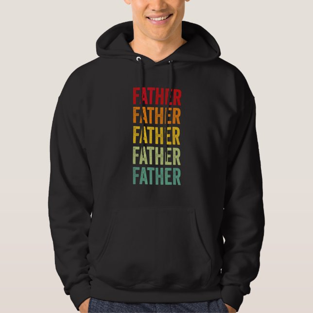 Father Rainbow Text  Father Colorful Hoodie (Front)