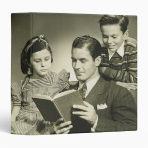 Father Reading to Son 3 Ring Binder