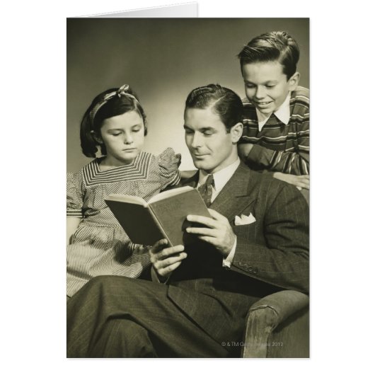 Father Reading to Son Cards (Front)