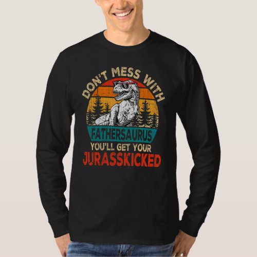 Father Rex Saurus Fathers Day Christmas Dinosaurs T_Shirt