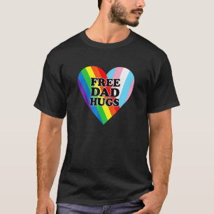 Father s Day 2023 Free Dad Hugs Transgender Rainbo T-Shirt