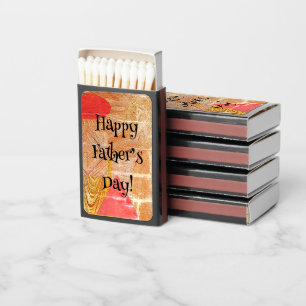 Father’s Day Abstract Geometric Wood Grain Pattern Matchboxes