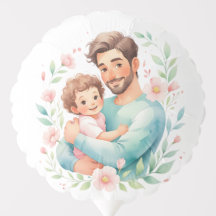 Father’s Day Balloon – Dad with Child in Floral