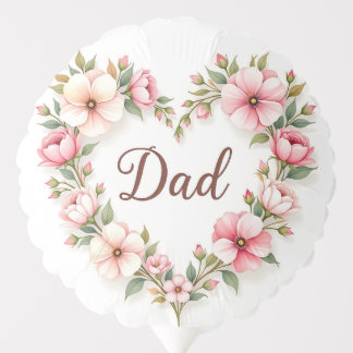 Father’s Day Balloon – Floral Heart DAD Design