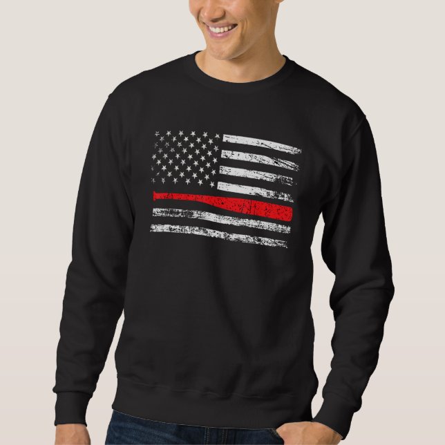 Father s Day Baseball Distressed American Flag 4th Sweatshirt (Front)