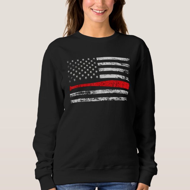 Father s Day Baseball Distressed American Flag 4th Sweatshirt (Front)