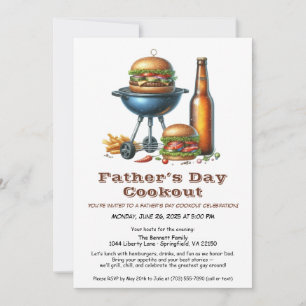 Father’s Day BBQ Invitation – Hamburgers, Drinks