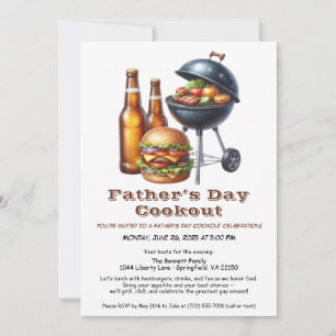 Father’s Day BBQ Invitation – Hamburgers, Drinks