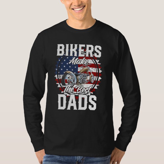 Father s Day Biker Gold Hardtail Custom Chopper T-Shirt (Front)