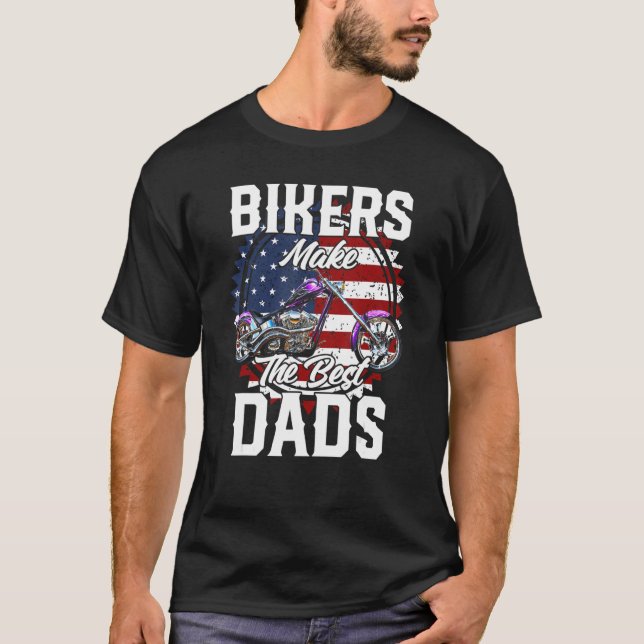Father s Day Biker Purple Chopper Motorcycle T-Shirt (Front)