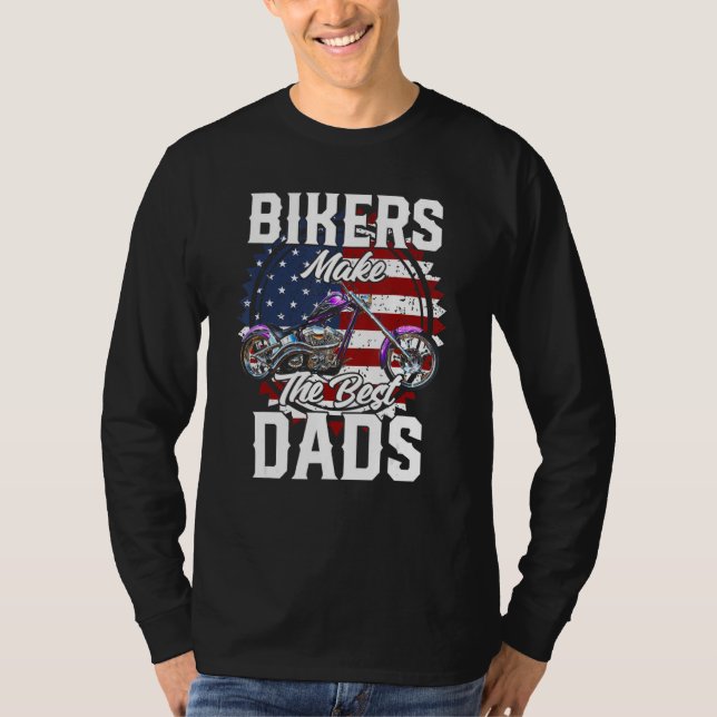 Father s Day Biker Purple Chopper Motorcycle T-Shirt (Front)