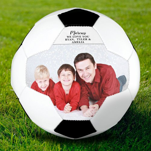 Fathers day Birthday Modern Custom Photo Soccer Ball