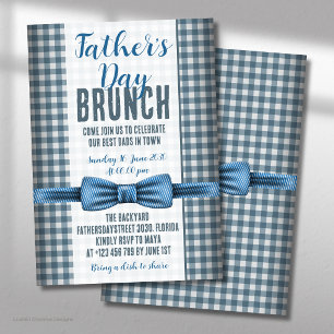 Father’s Day Blue Bow Tie Brunch Invitation