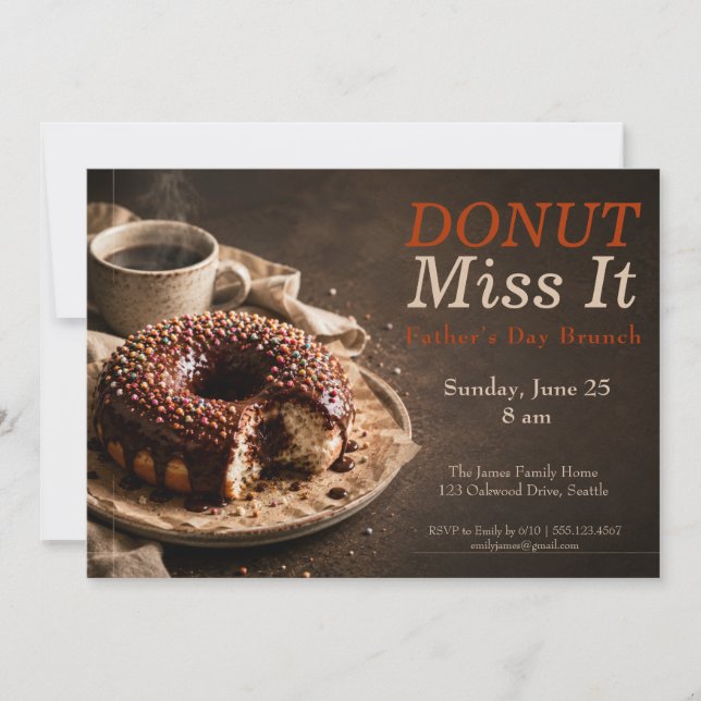 Father’s Day Brunch Invitation – Donuts & Coffee (Front)
