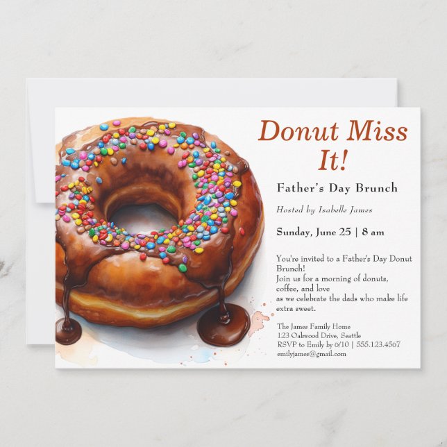Father’s Day Brunch Invitation – Donuts & Coffee (Front)