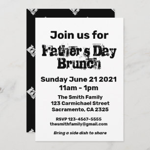 Father’s Day Brunch White Black Text Invitation