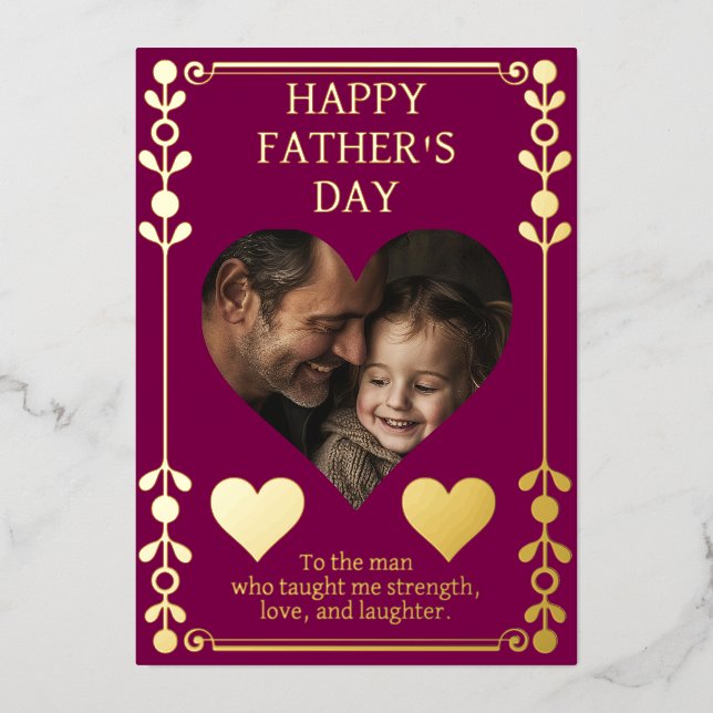 Father’s Day Card | Custom Photo & Gold Foil Text (Front)