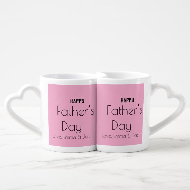 Father’s Day Couples Mug Set for Dad & Partner (Front Nesting)