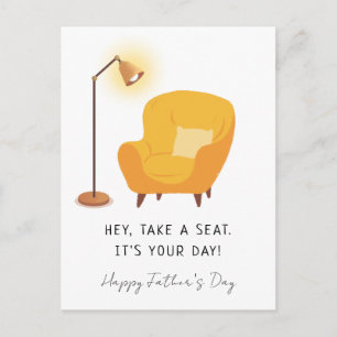 Father’s Day Cozy Chair & Lamp Design Minimal Invitation Postcard