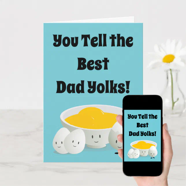 Father’s Day Dad Jokes Pun Food Eggs Cartoon Card Zazzle