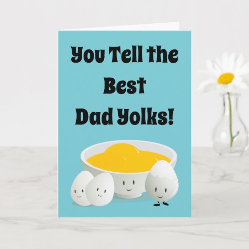 Fathers Day Dad Jokes Pun Food Eggs Cartoon Card