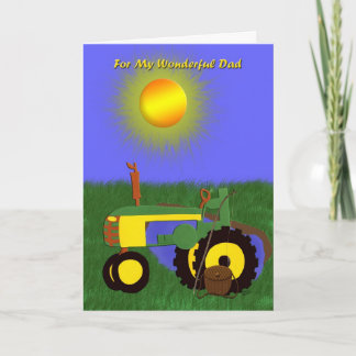 Father’s Day Fishing Pole and Green Tractor Card