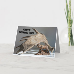 Father’s Day Funny Moose Antler fun Anony-moose Letterpress Thank You Card
