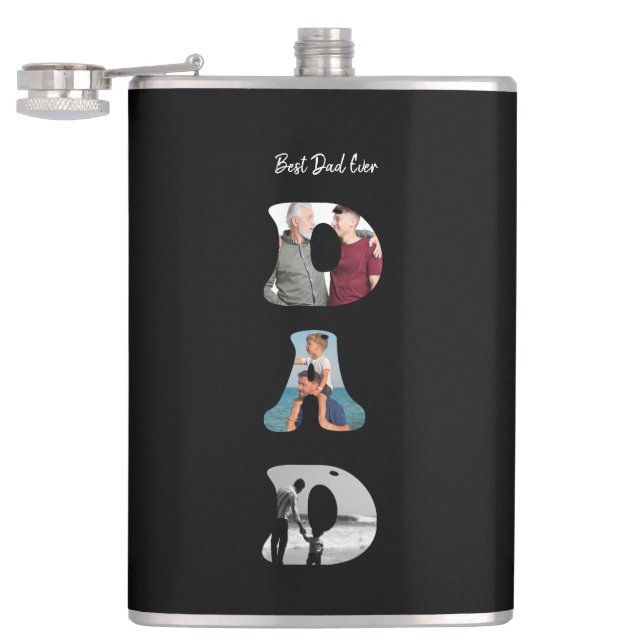 Father’s Day Gift for Dad \ Best Dad Ever Flask (Opened)