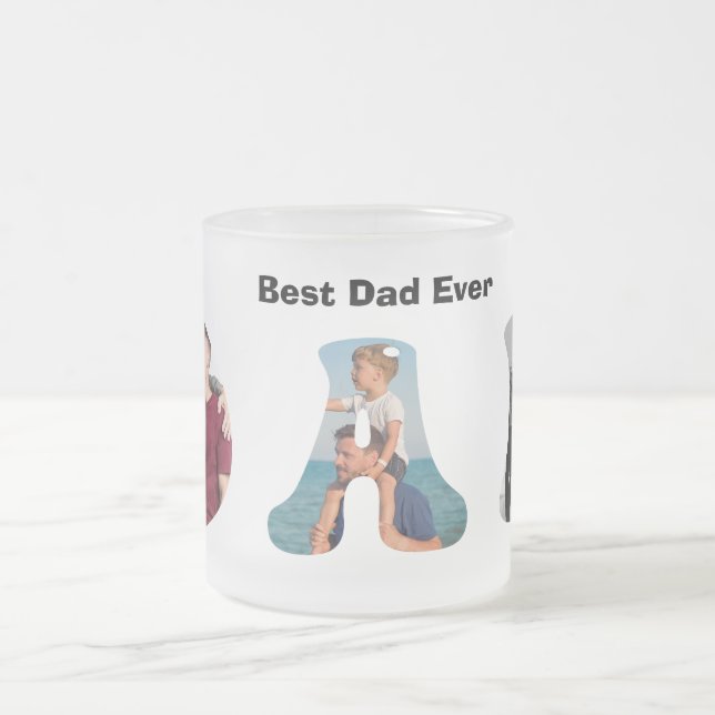 Father’s Day Gift for Dad \ Best Dad Ever Frosted Glass Coffee Mug (Center)