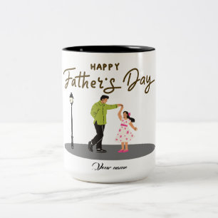 Father’s Day Gift for Dad   Custom Photo & Name Two-Tone Coffee Mug