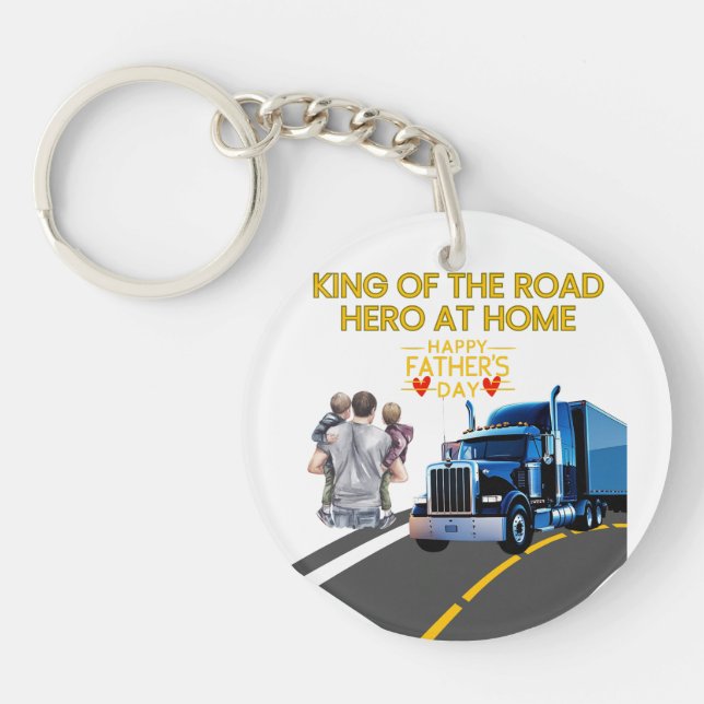Father’s Day gift for truckers Keychain (Front)