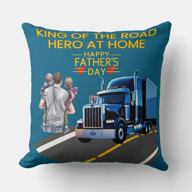 Father’s Day gift for truckers  Throw Pillow (Front)