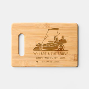 Father’s Day Gift – Funny Lawnmower Gardening Engraved Cutting Board