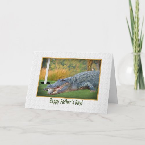 Fathers Day Golf Alligator Card