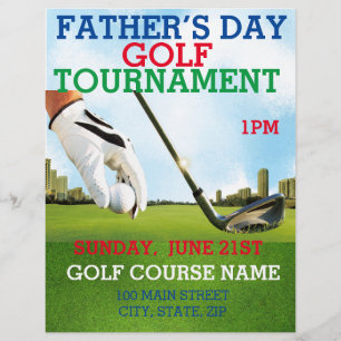 Father’s Day Golf Tournament Promotional Marketing Flyer