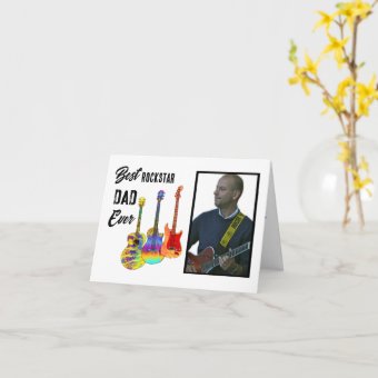 Father’s Day Guitar Dad Custom Photo Card | Zazzle
