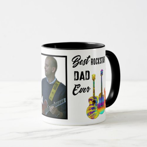 Fathers Day Guitar Dad Photo Mug