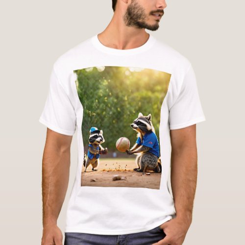 Father s Day Home Run A Father and Son Raccoon s T_Shirt