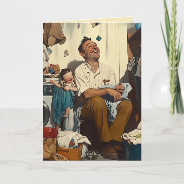 Father’s Day Laughter in the Laundry Room Invitation (Front)