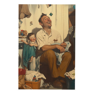 Father’s Day Laughter in the Laundry Room Wood Wall Art