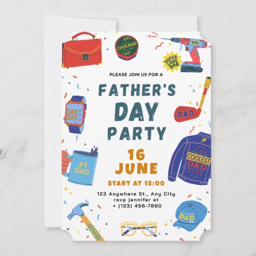 Fathers Day Lets Celebrate Party  Invitation