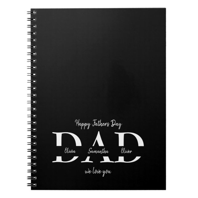 Father’s Day Photo Notebook – Custom Kids' Names (Front)