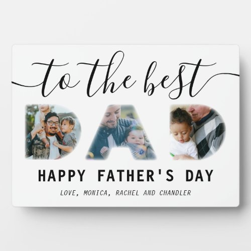 Fathers Day to the best DAD 3 Photo Collage Plaque