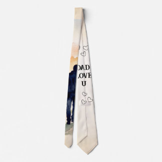 Father’s Day Watercolor Family Sunset Neck Tie