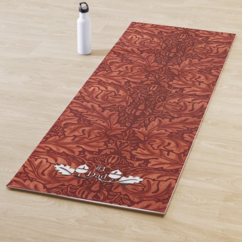 Fathers Day Western Faux Leather and Silver Yoga Mat