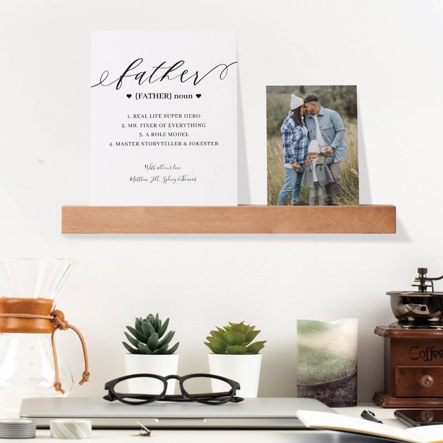 Father Script Personalized Definition Photo Memory Picture Ledge (Creator Uploaded)