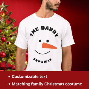 Father Snowman Face Squad Matching Family Costume T-Shirt