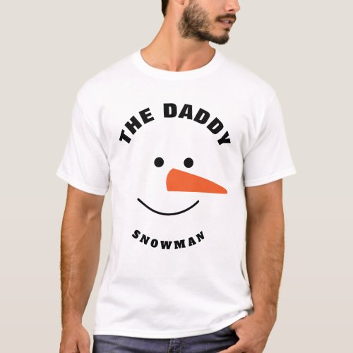 Father Snowman Face Squad Matching Family Costume T_Shirt