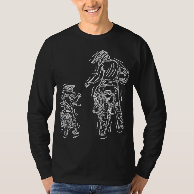 Father Son Dirt Bike Riding MX Motocross Biker T-Shirt (Front)
