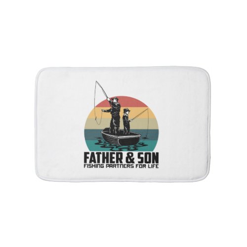 Father Son Fishing Partners For Life Bath Mat